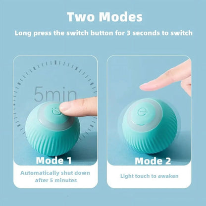 Intelligent Interactive Cat Toys Ball with LED Lights, Cat Toys, Automatic Moving Rolling Ball for Indoor Cats, Cat Automatic Toy