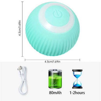 Intelligent Interactive Cat Toys Ball with LED Lights, Cat Toys, Automatic Moving Rolling Ball for Indoor Cats, Cat Automatic Toy