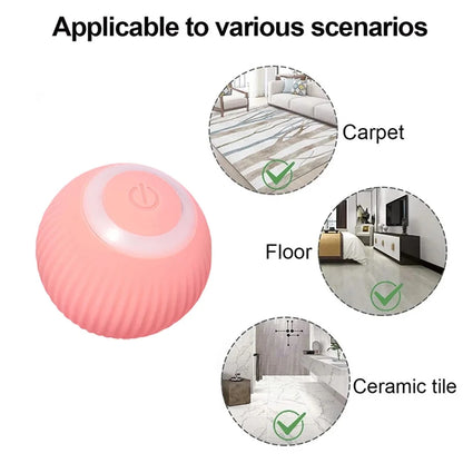 Intelligent Interactive Cat Toys Ball with LED Lights, Cat Toys, Automatic Moving Rolling Ball for Indoor Cats, Cat Automatic Toy