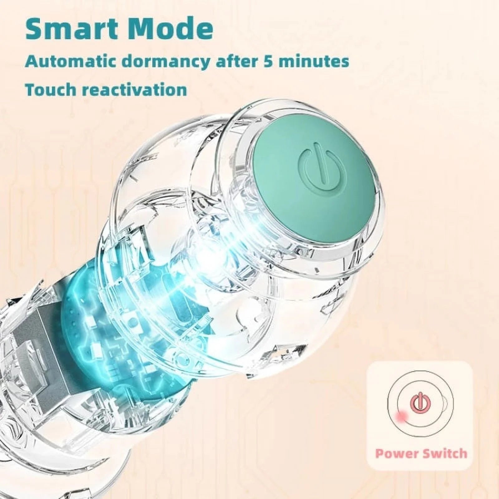 Intelligent Interactive Cat Toys Ball with LED Lights, Cat Toys, Automatic Moving Rolling Ball for Indoor Cats, Cat Automatic Toy
